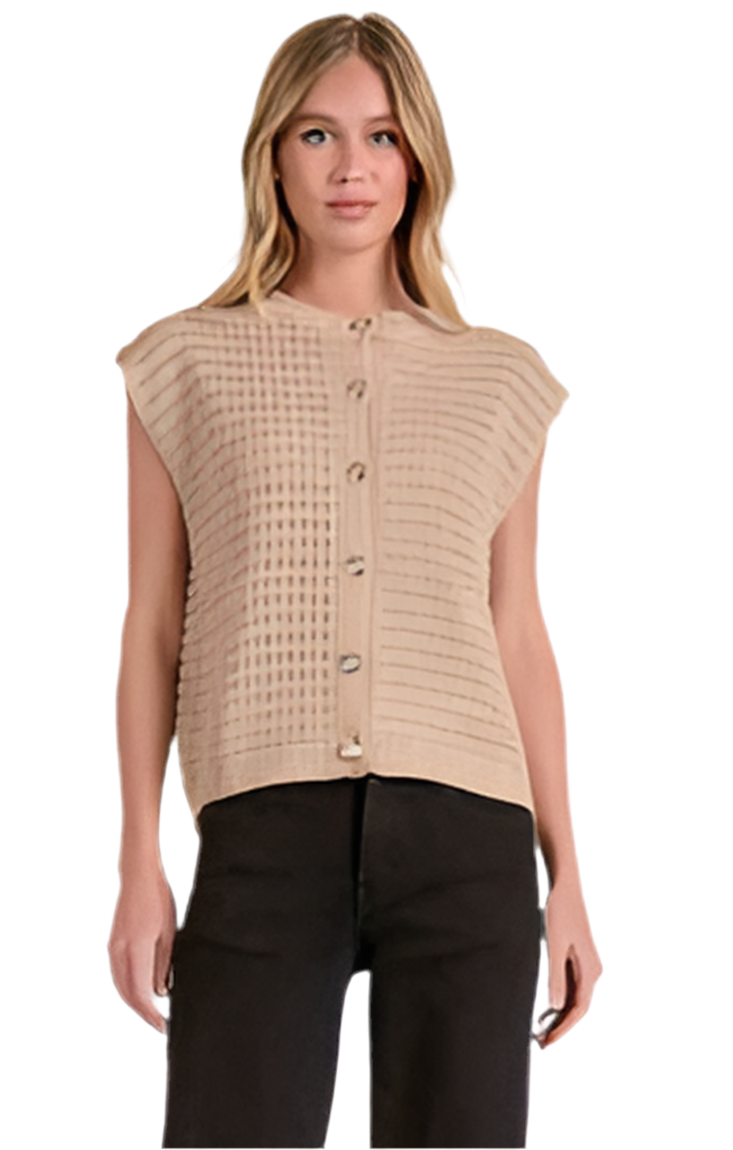Button Down Sweater Cardigan- Taupe