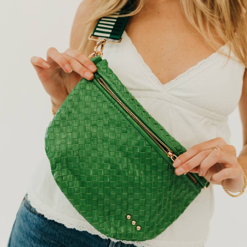 Westlyn Woven Bum Bag - Woven Emerald