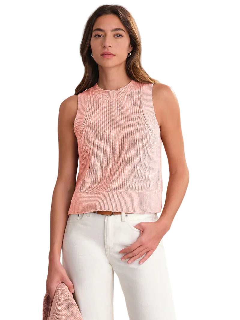 Demi high Neck Crew Tank- Pink