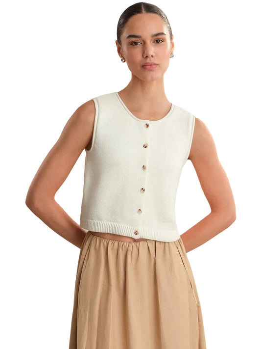 Marianna Rolled Edge Button front vest