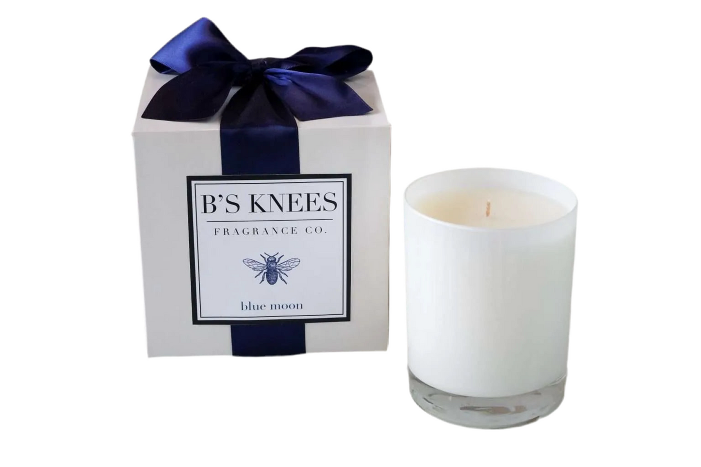 1-Wick White Glass- Blue Moon