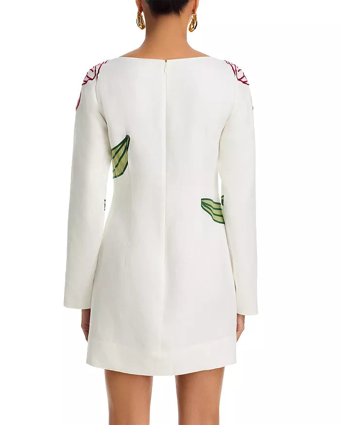 Flower Long Sleeve Mini Dress