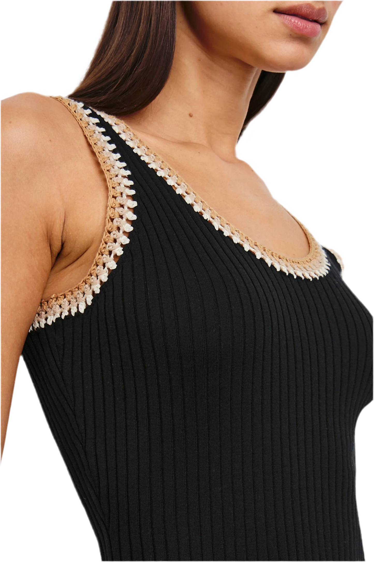 Estrella Ribbed Tank- Black