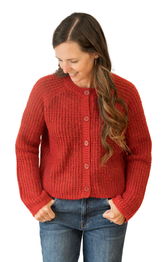 Jane Cardigan- Crimson