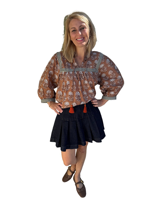 Floral Detail Top- beige