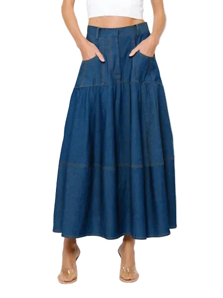 Angelique Denim Maxi Skirt