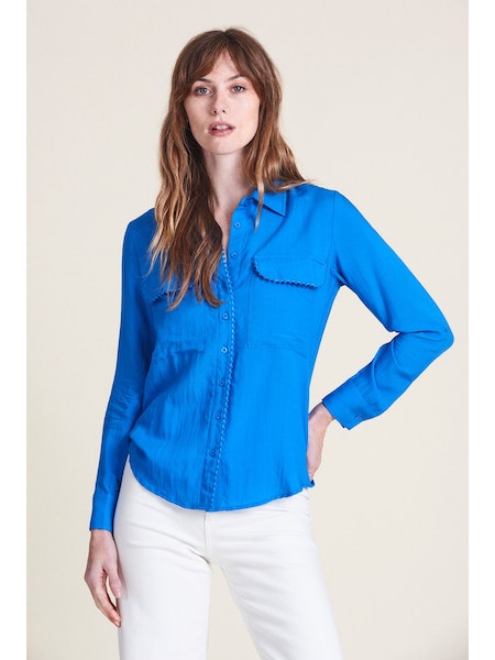 The Pom Pom Shirt- Azure Blue