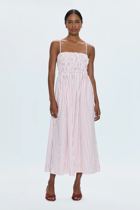 Bianca Midi Dress- Ruby Stripe