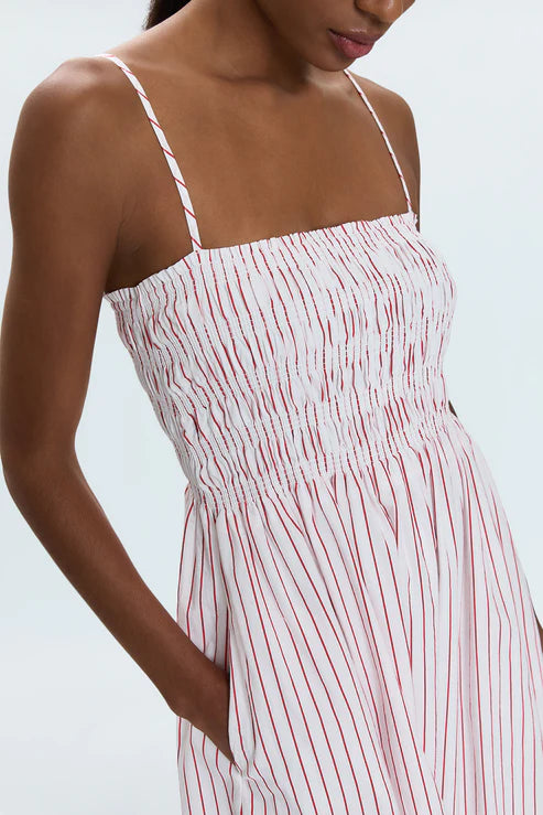 Bianca Midi Dress- Ruby Stripe