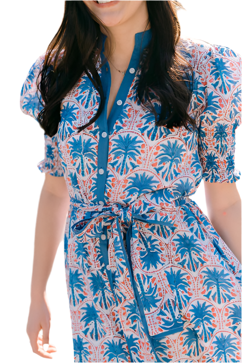 Kiawah Button Down Maxi Dress- Marina