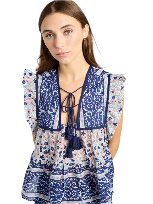 Chelsea Top- Navy Floral