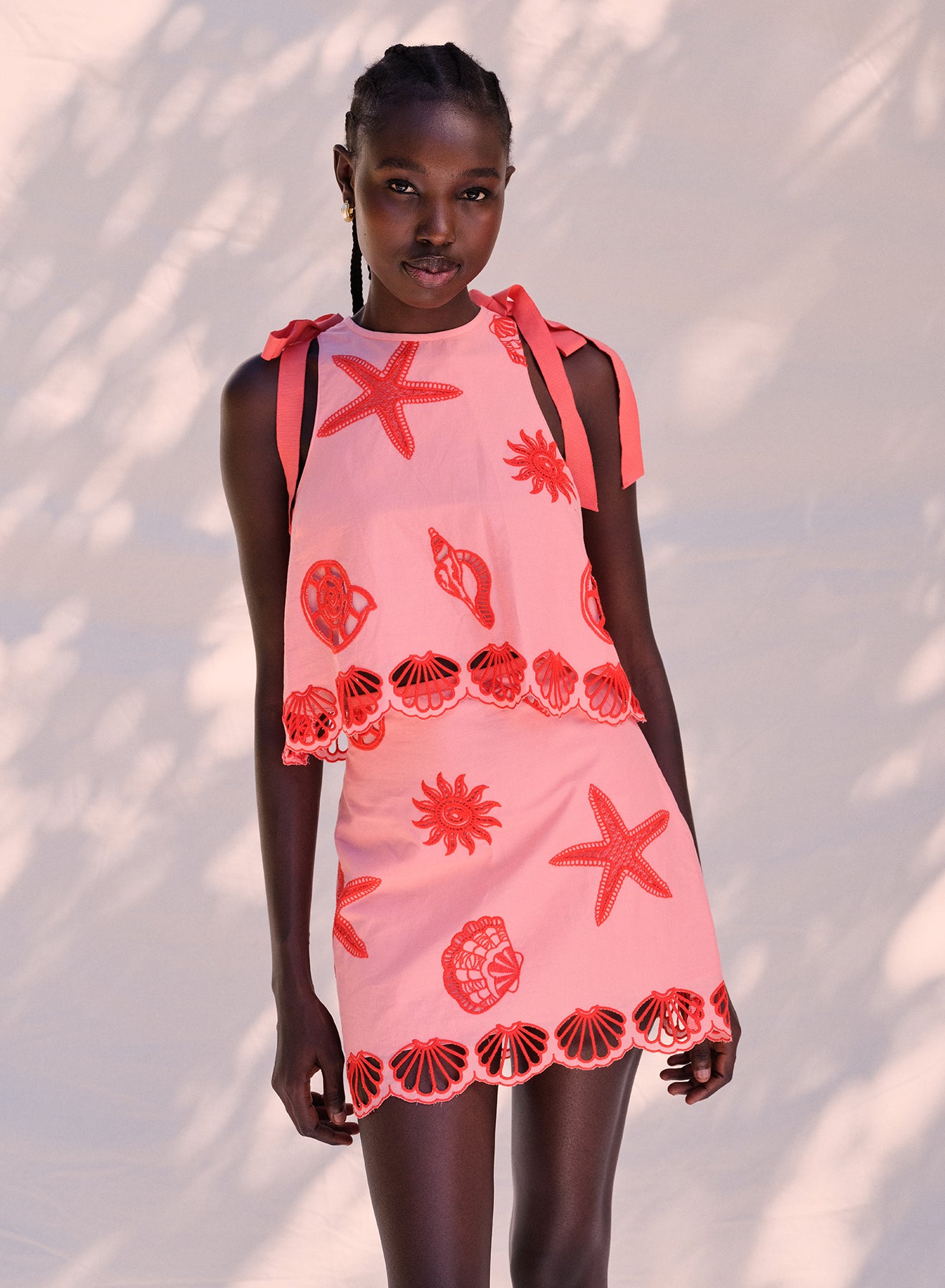 Ima Lace Two Piece Set- Pink