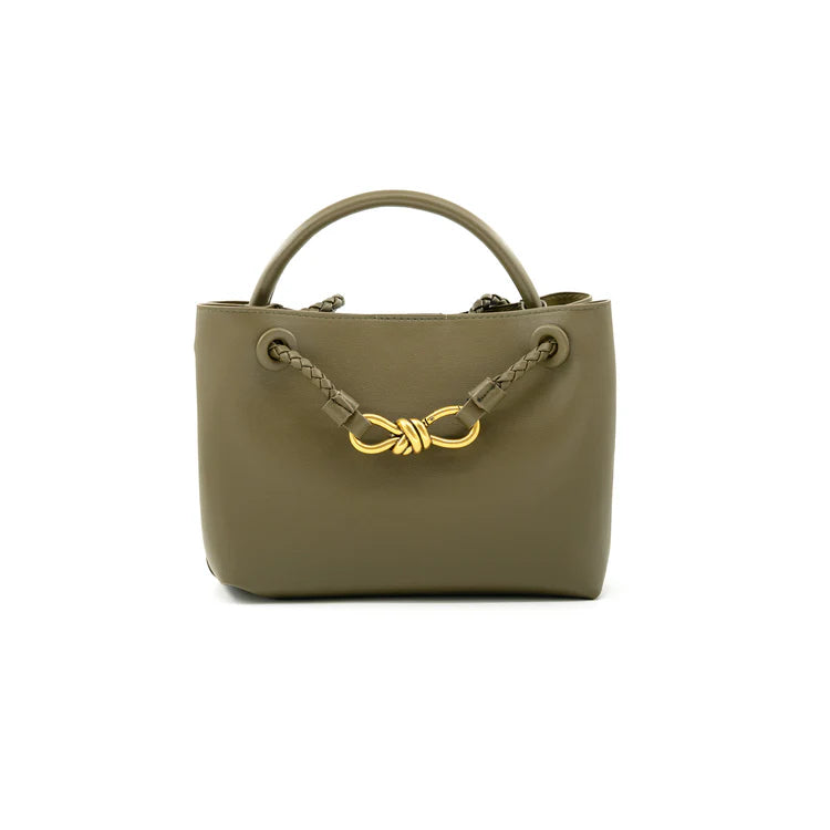 Metal Knot Tote- Olive