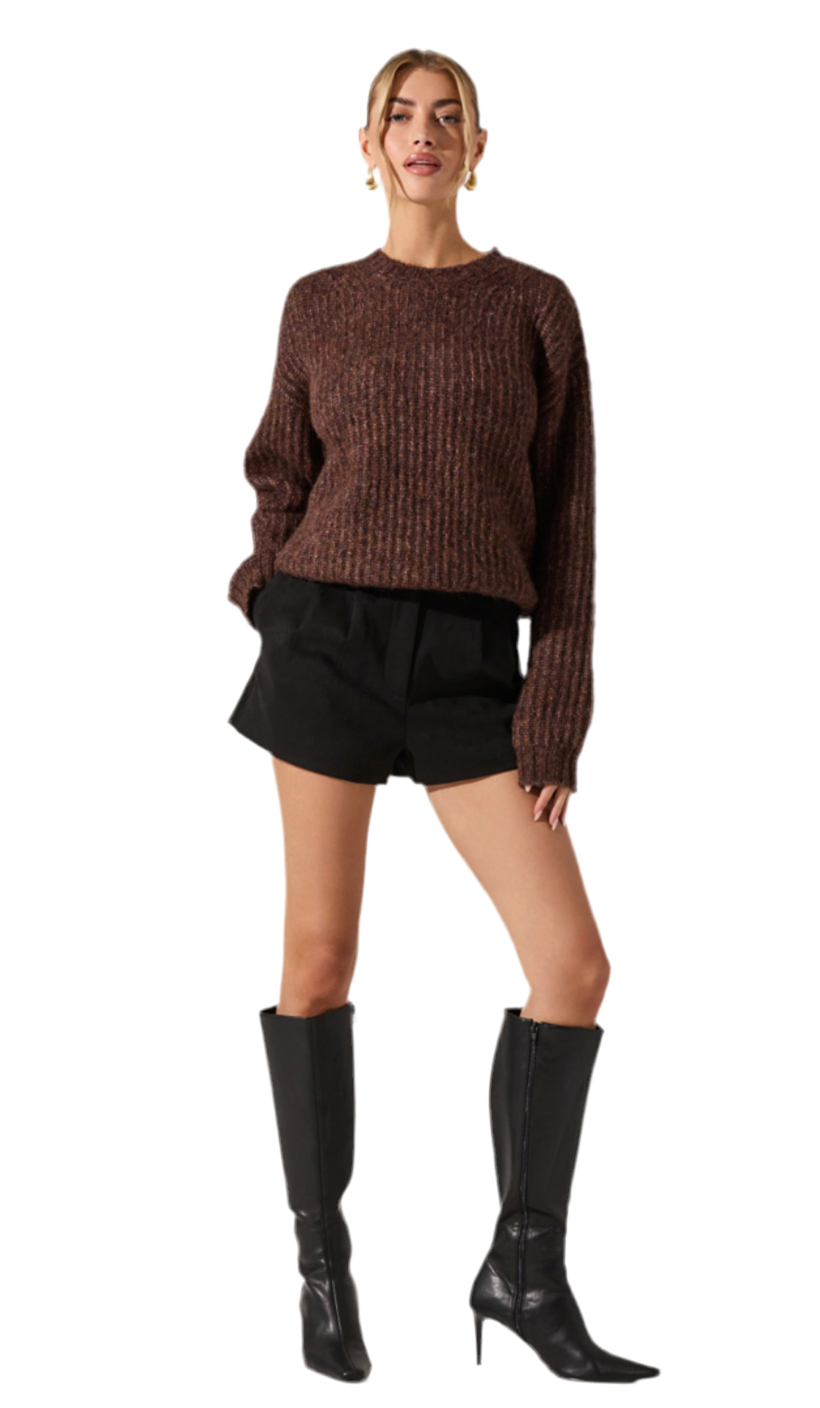 Jude Faux Suede Shorts- Black