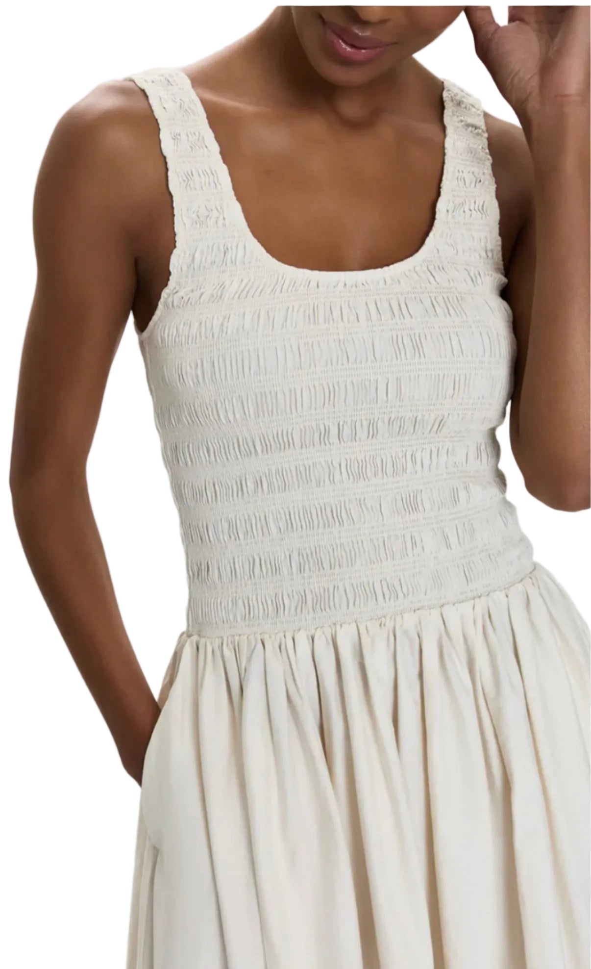 Alessia Textured Dress- Shell