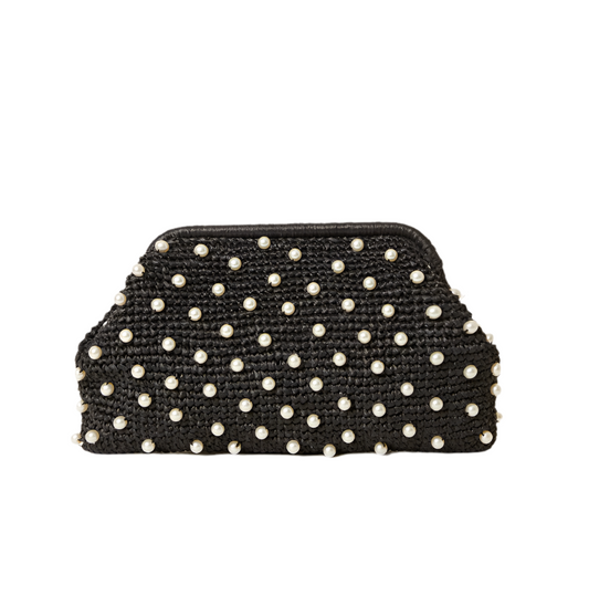 Briar Crystal Clutch- Black