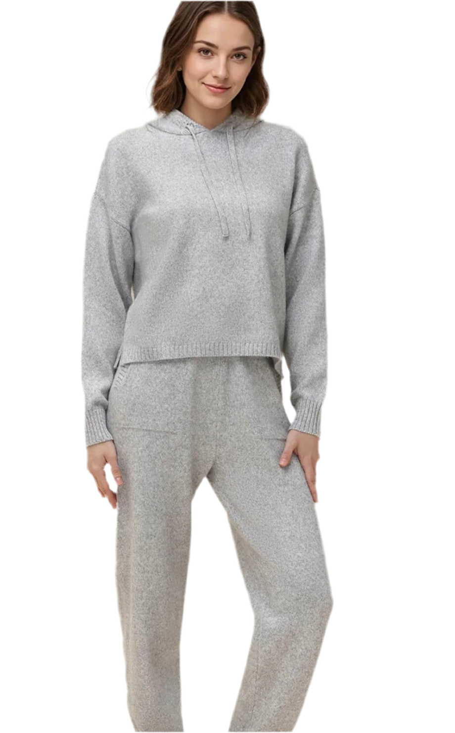Dahlia Hoodie Set- Light Heather Grey