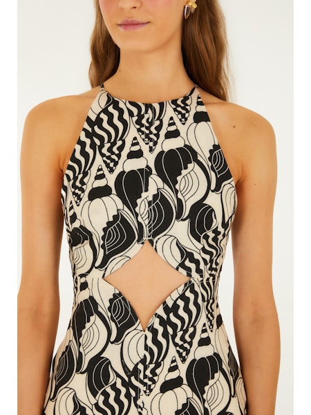 Seashell Serenade Diamond Cut Out Mini Dress