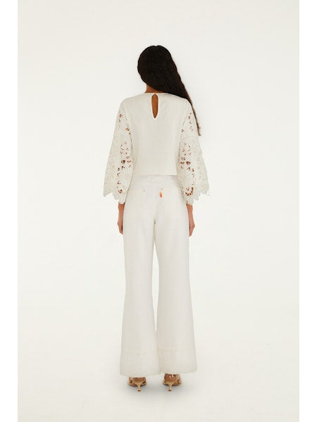 Twill Pant with Fringe Pockets