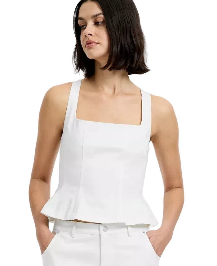 Inez Peplum Top- White