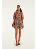 Victorian Floral Mini Dress- Terracotta