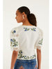 Countryside Land Embroidered Blouse- White