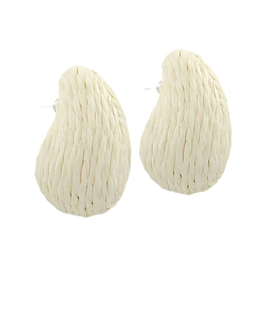 Wrapped Raffia Teardrop Earring