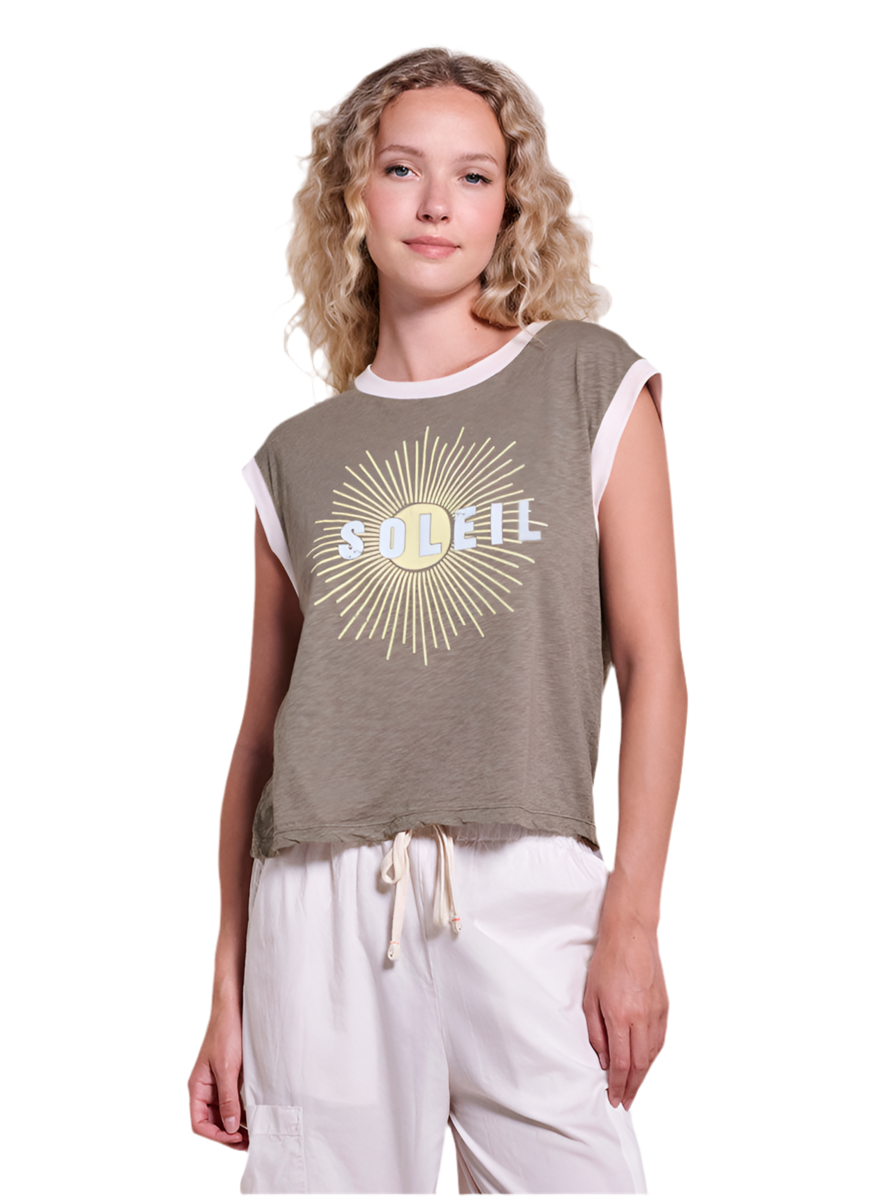 Cropped Muscle Tank- Soleil