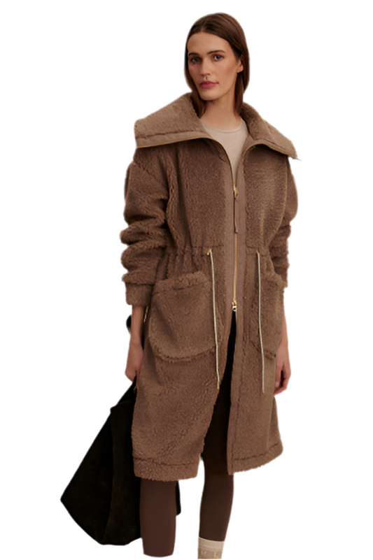 Logan Sherpa Coat- Ash Taupe