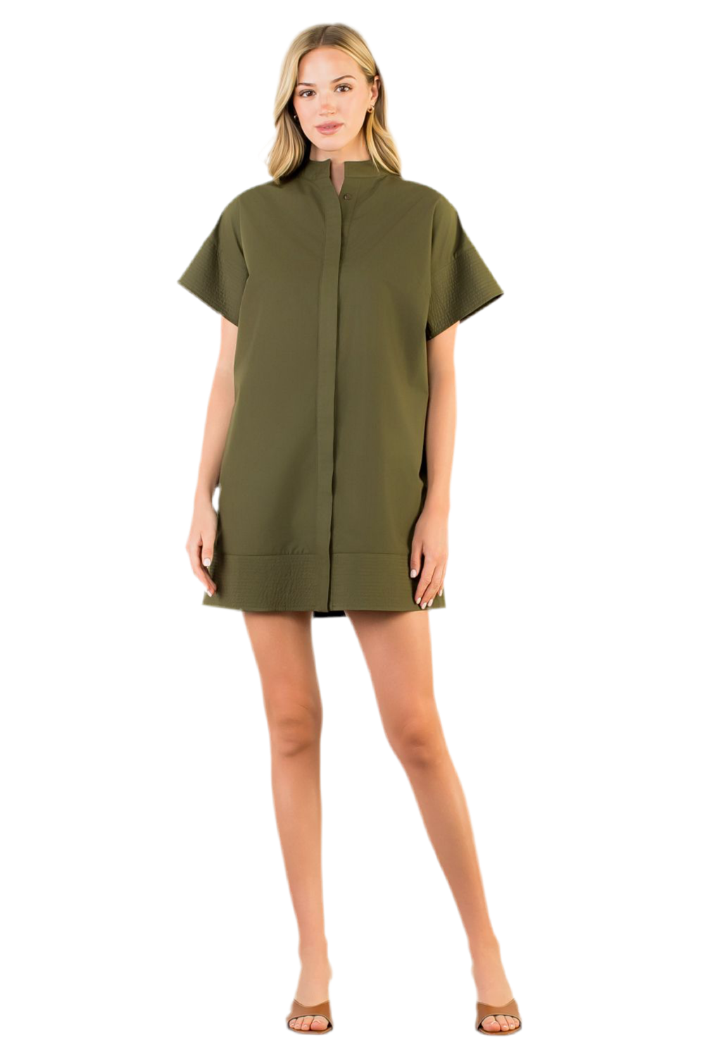 Short Sleeve Button Down Dress