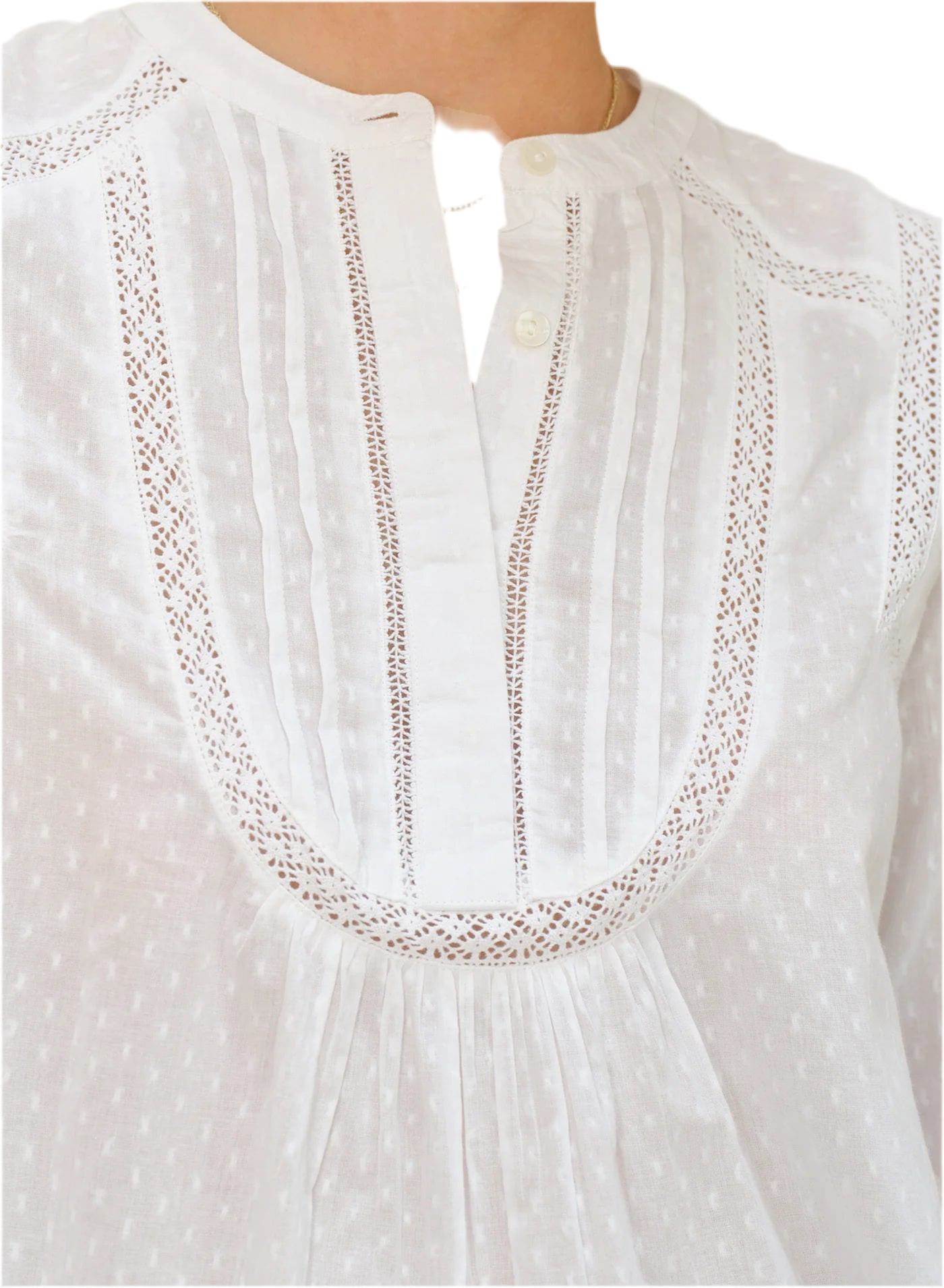 Adley Long Sleeve Top- white