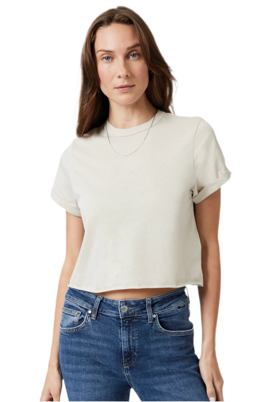 Cropped Short Sleeve T-Shirt- Moonstruck