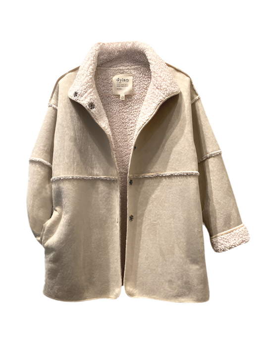 Amber Reversible Sherpa Jacket- Natural