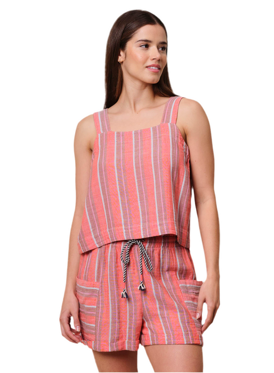 Crossback Swing Tank- Bright Coral