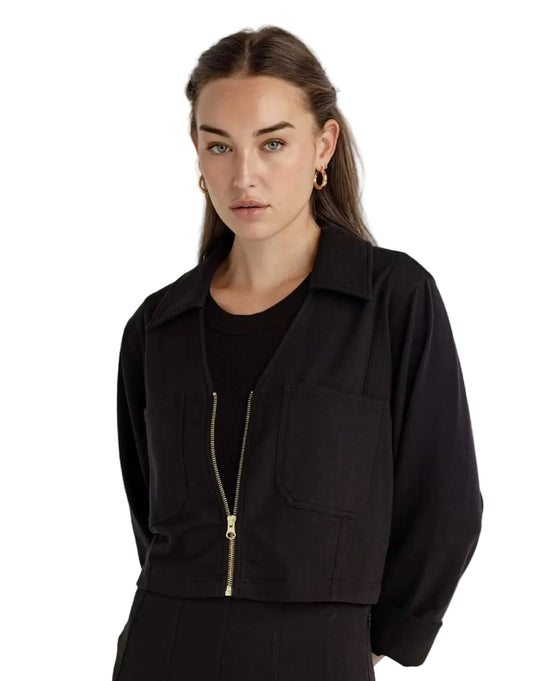 Lille Zip Front Jacket- Black