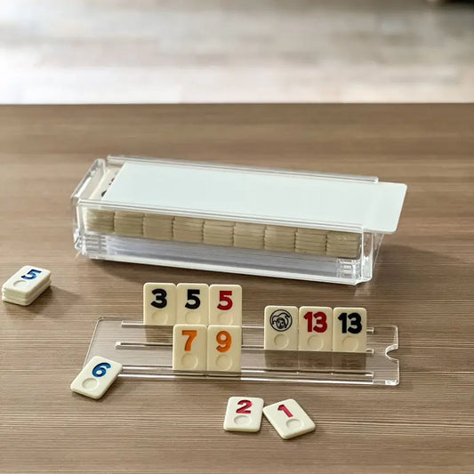 Lucite Rummy Game- White Lid
