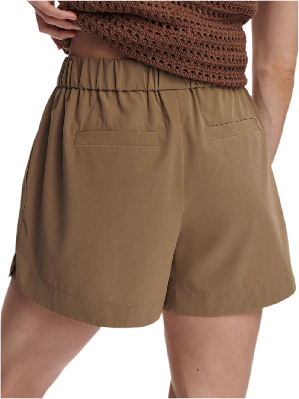 Nila Mid Rise Short- Taupe Stone