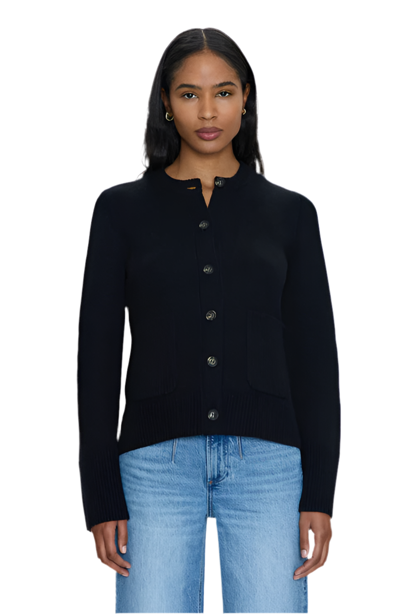 Dani Button Down Cardigan- Noir