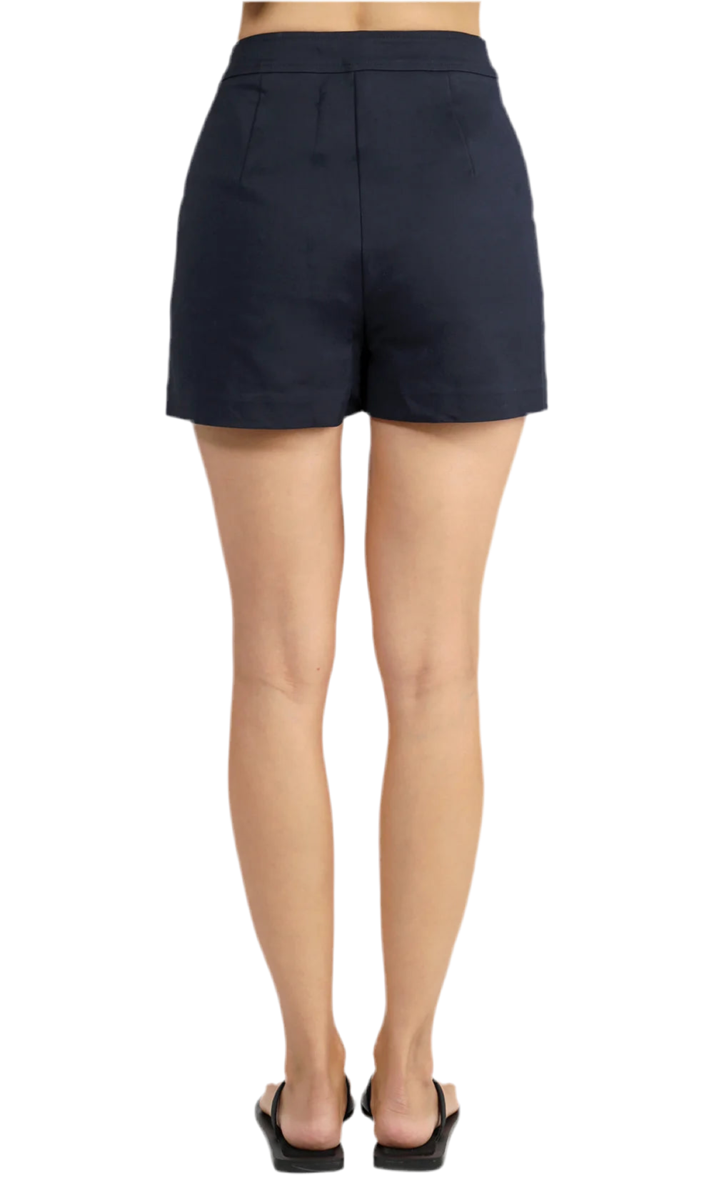 Sanders Tailored High Waist Shorts- Navy