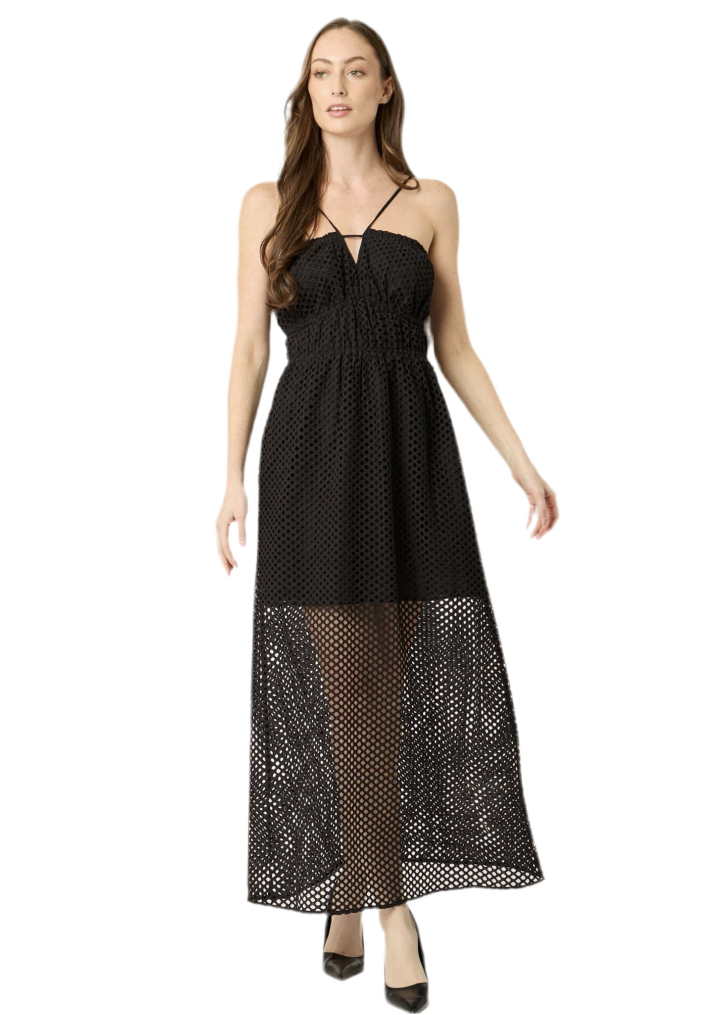 Sorrento Halter Dress- Black