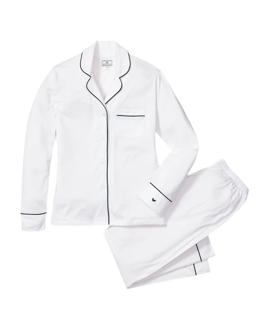 Pima Long Sleeve Set -Navy piping