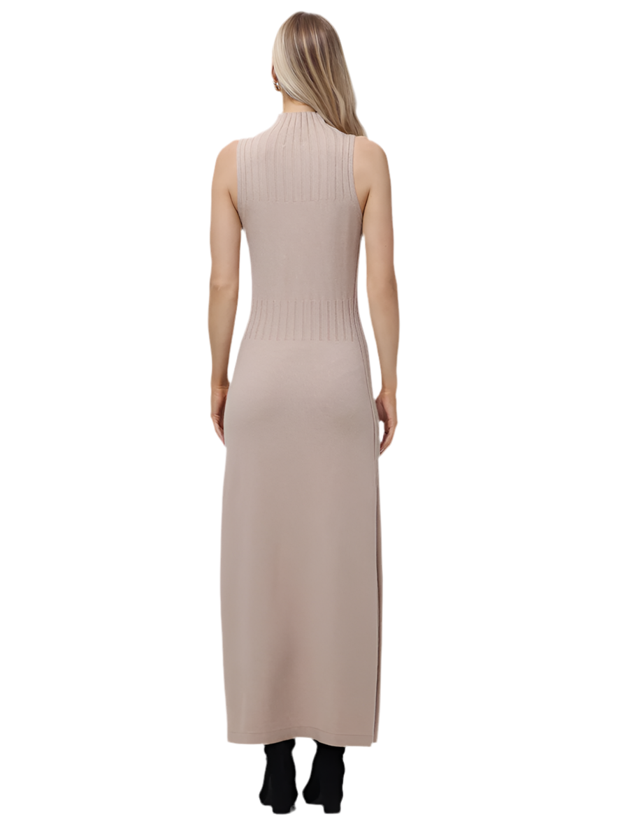 Aurora Funnel Neck Maxi Dress- Light Taupe