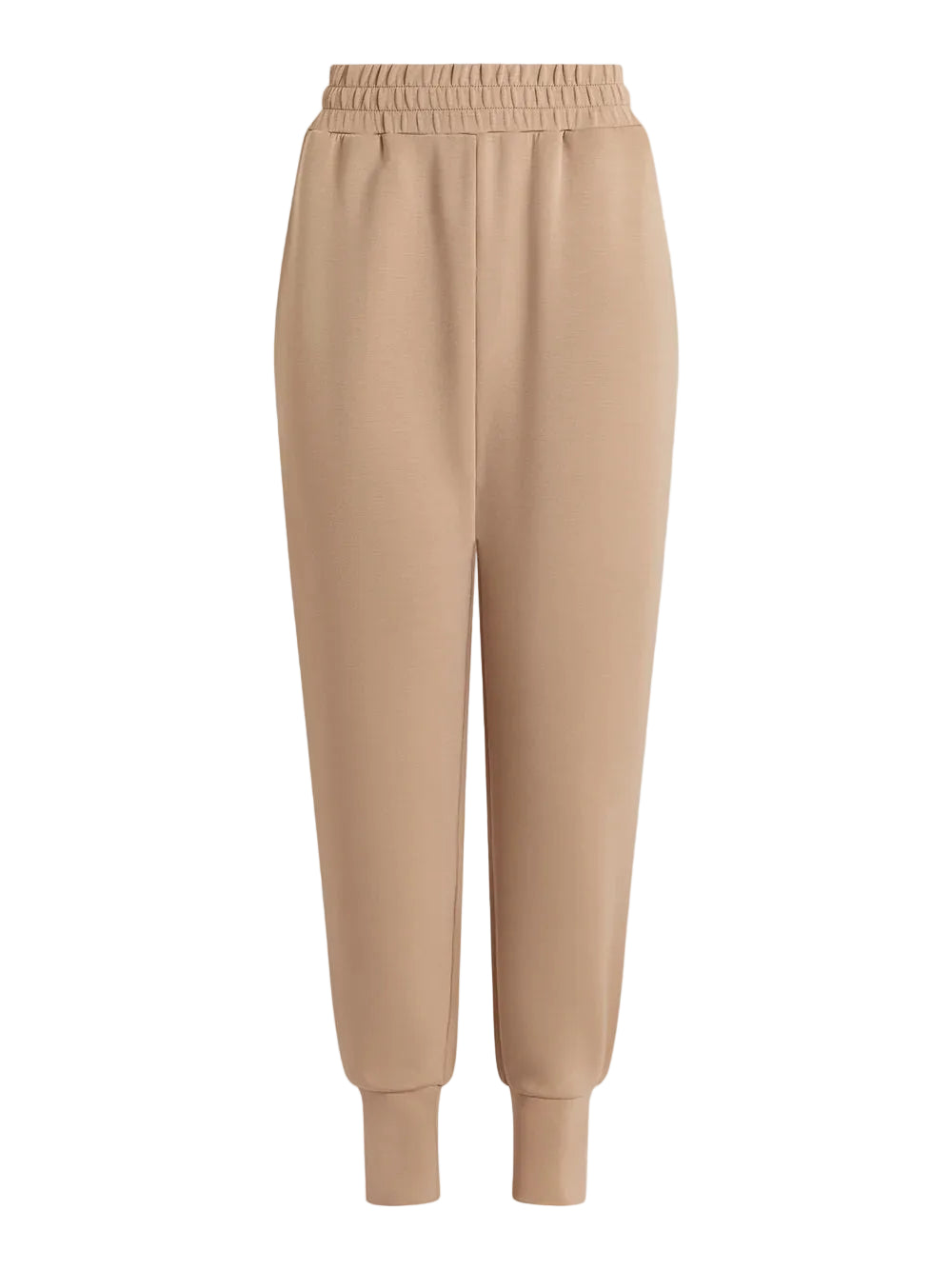 Beige sweatpants on a light gray background