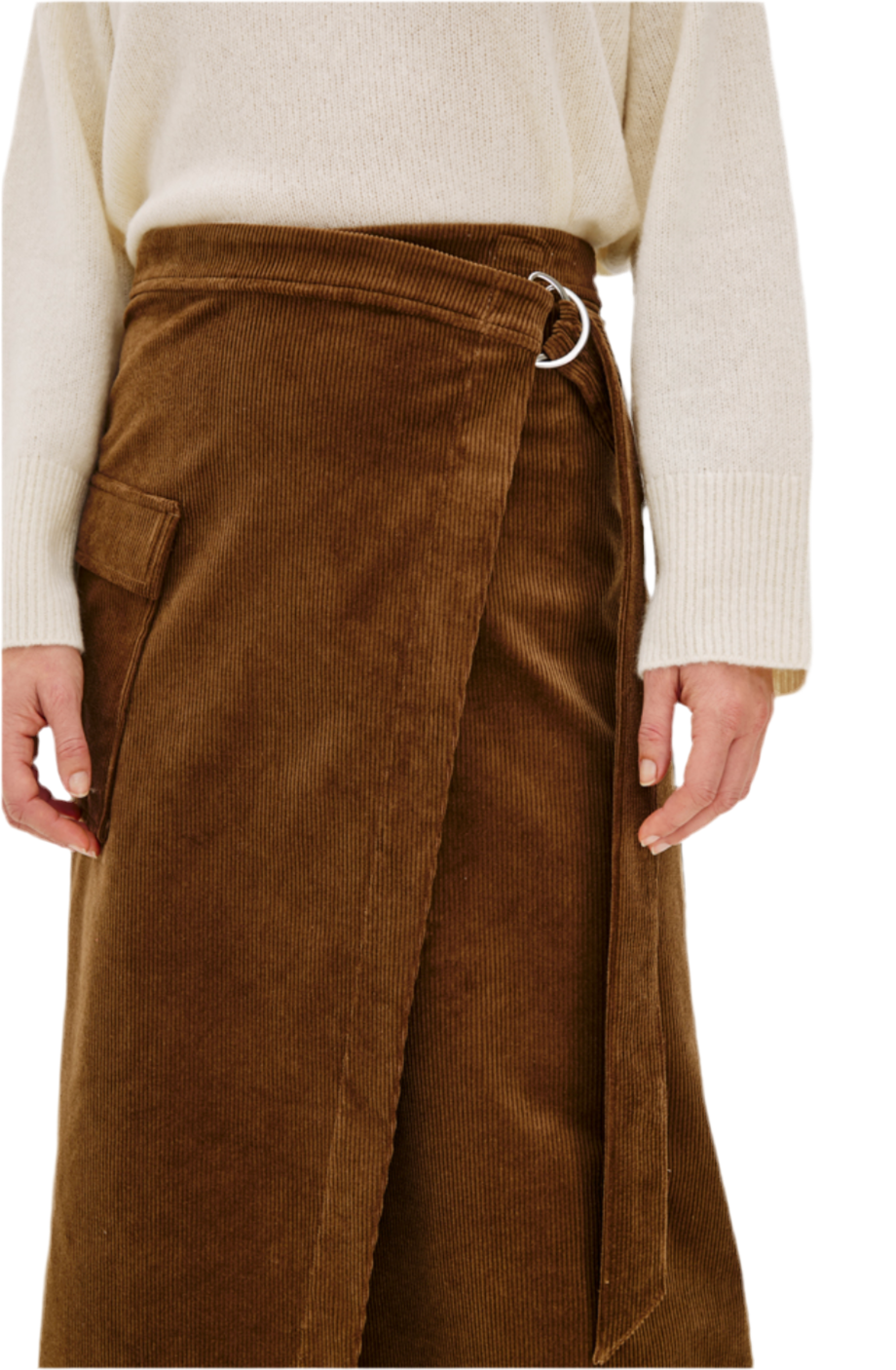 Graciela Cord Midi Skirt- Chesnut
