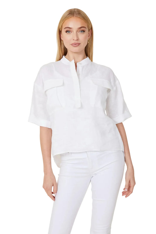 Linen Two Pocket Shirt- White