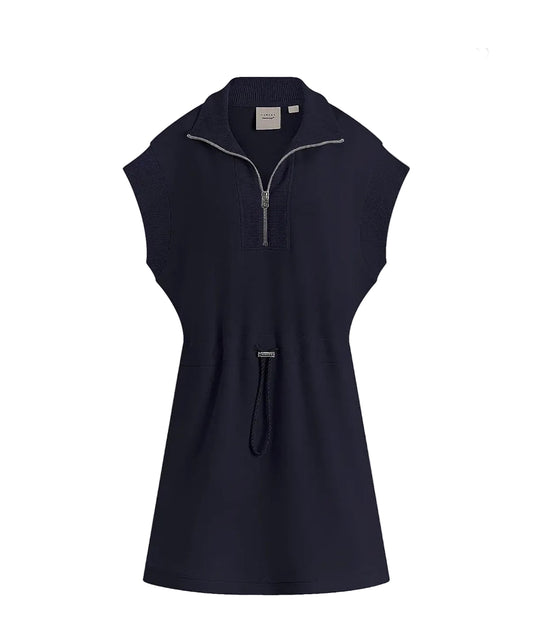 Avaya Half Zip Dress- Blue Nights