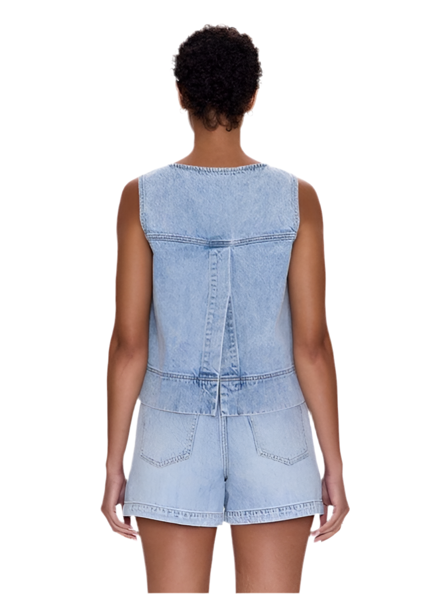 Rue Crop Denim Tank- Berkeley