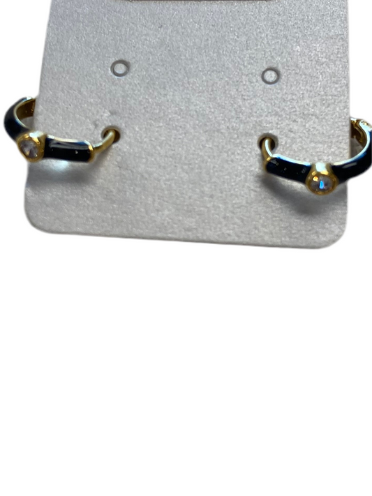 Zoe Enamel Huggie- Black