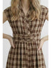 Elton Belted Plaid Dress
