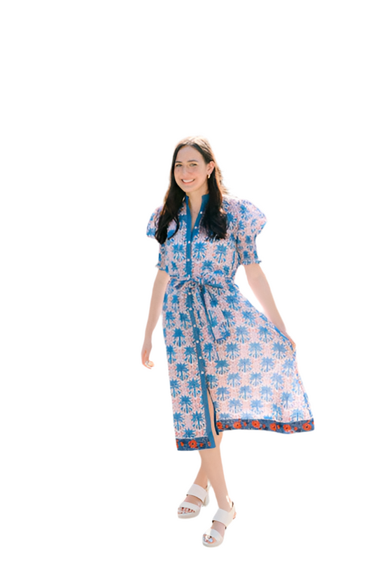 Kiawah Button Down Maxi Dress- Marina